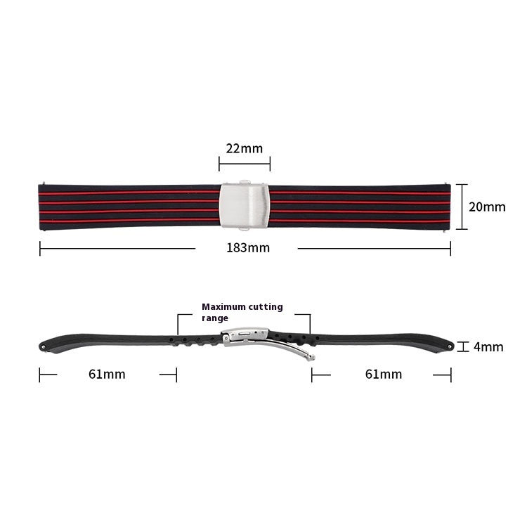 Ear Two-tone Striped Silicone Strap